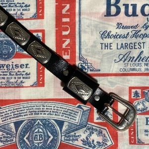 Black Leather Vintage Western Concho Belt